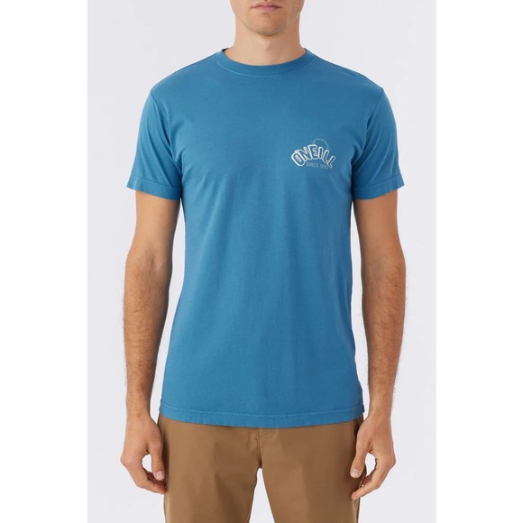 O'Neill Men's Surf Turkey Garment Dye Tee T-Shirt in Storm Blue - Picture 3 of 5